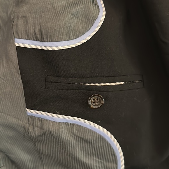 Banana Republic Black Wool Suit Jacket Stretch Size 8 Fully Lined Two Button - Picture 7 of 8